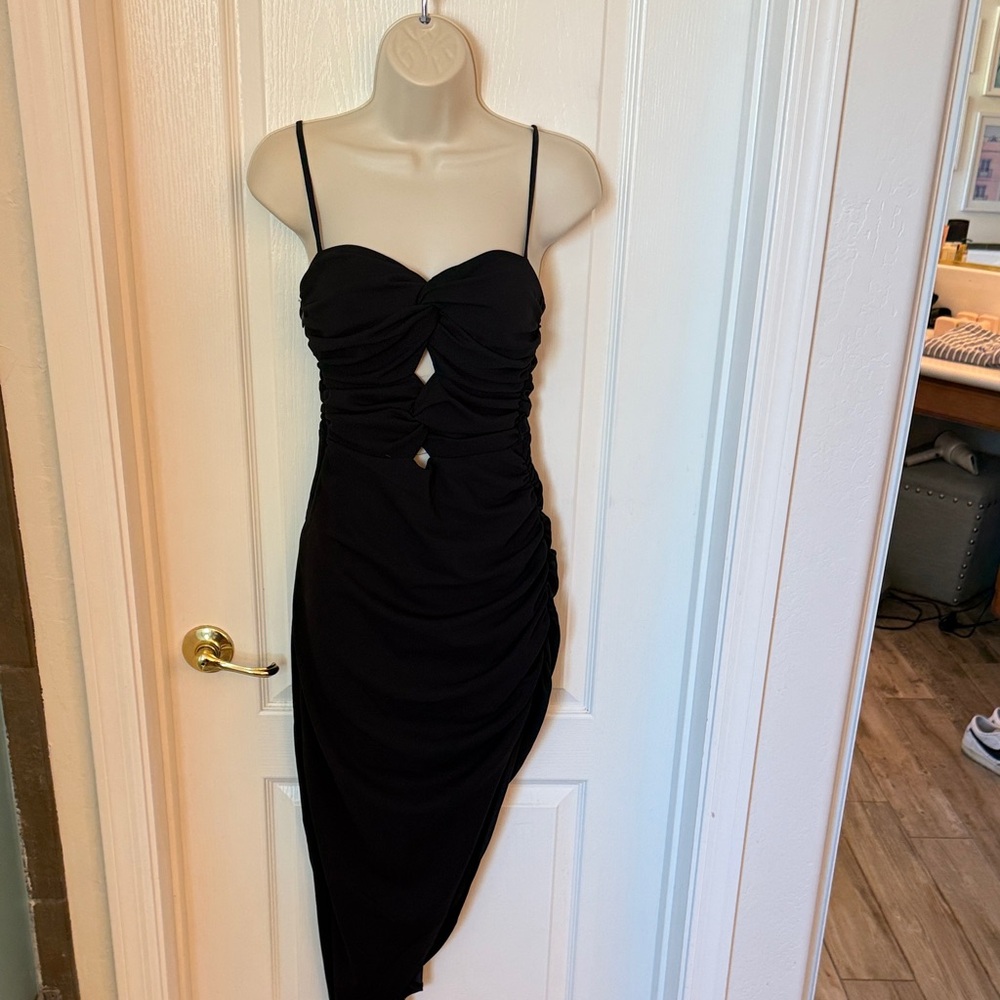 NWT-Abercrombie & Fitch Black Ruched Cutout Dress